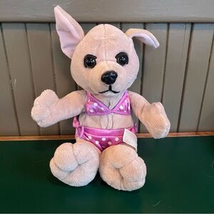 Dan Dee Collectors Choice Tan Chihuahua Pink white Pollk Dot Bikini Plush